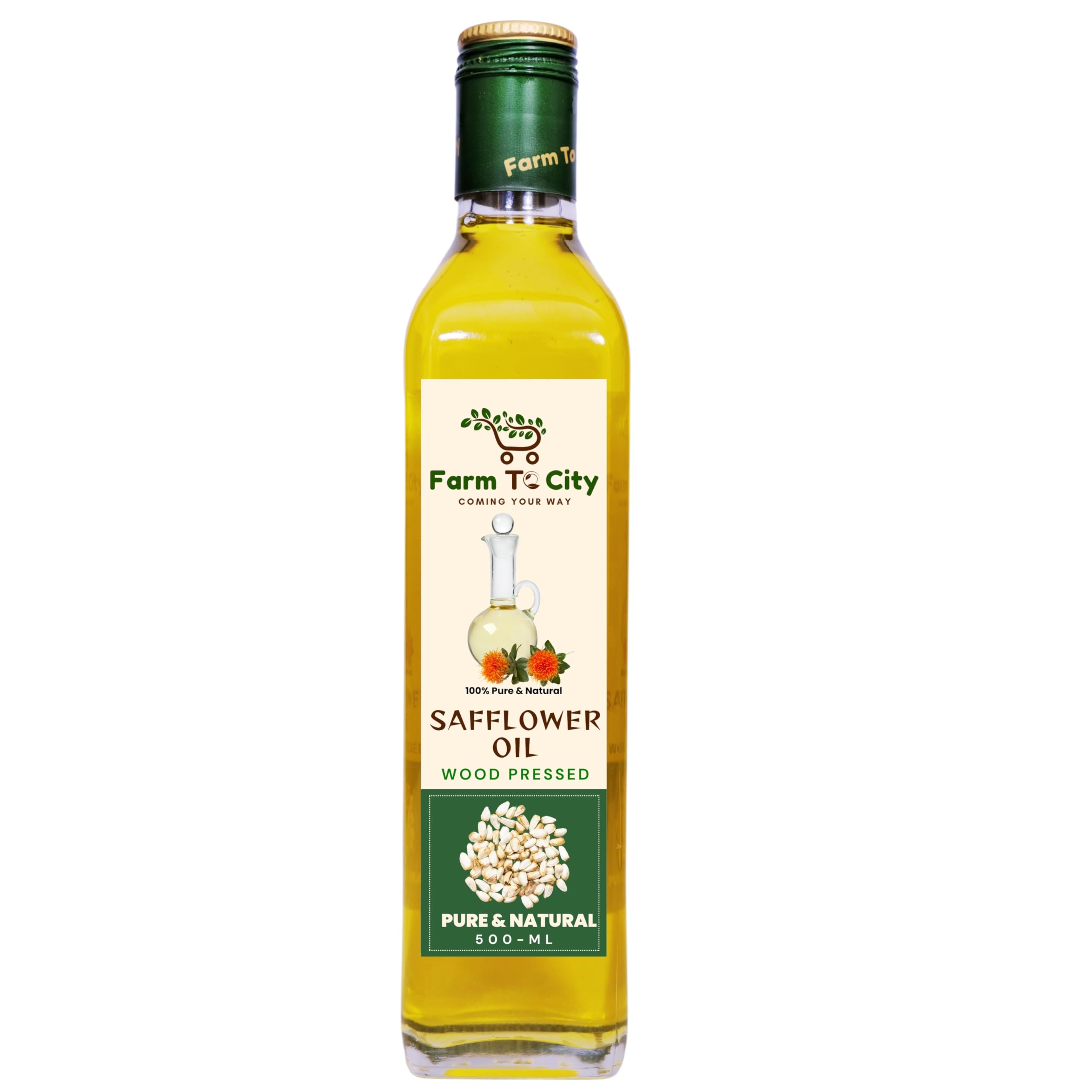 Farm To City Wood Pressed Safflower Oil | Safflower Oil | Natural | Chemical-Free | Wood Pressed Safflower Oil for Cooking | 500 ml (B0D2KWGQCD) Amazon Price History, Amazon Price Tracker