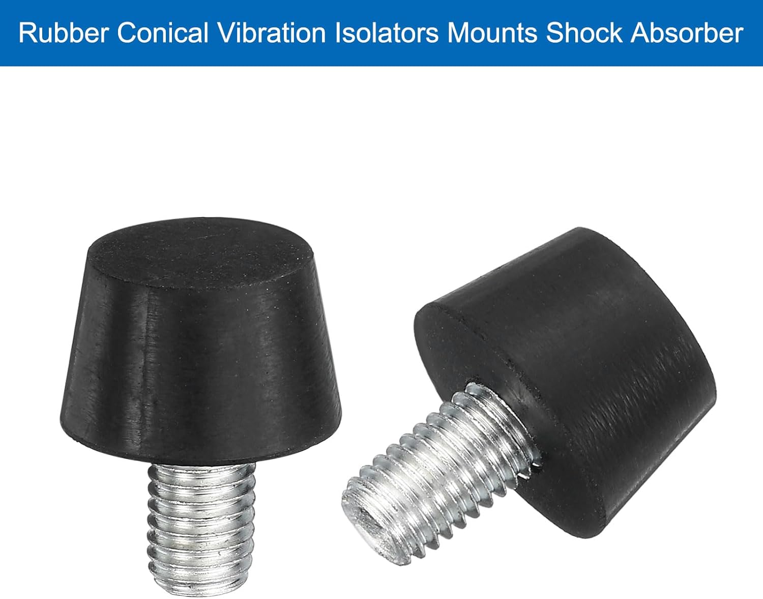 uxcell 8Pcs Thread Adjustable Levelling Feet, 0.98 x 0.71 Rubber Furniture Feet with M10 x 14mm Studs for Table Chair Feet Floor Protector, Black