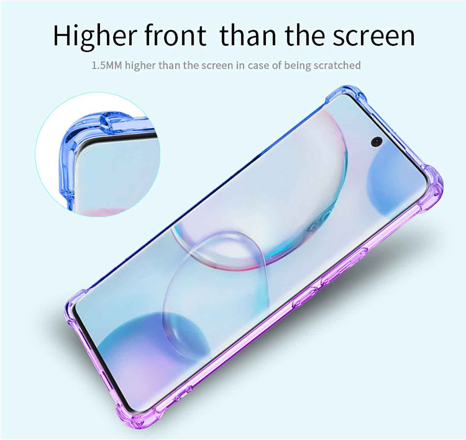 GOKEN Cover Per Honor X8a Con 2 Vetri Temperati: Custodia In Silicone TPU Effetto Gradiente, Rosa/Verde, Antiurto