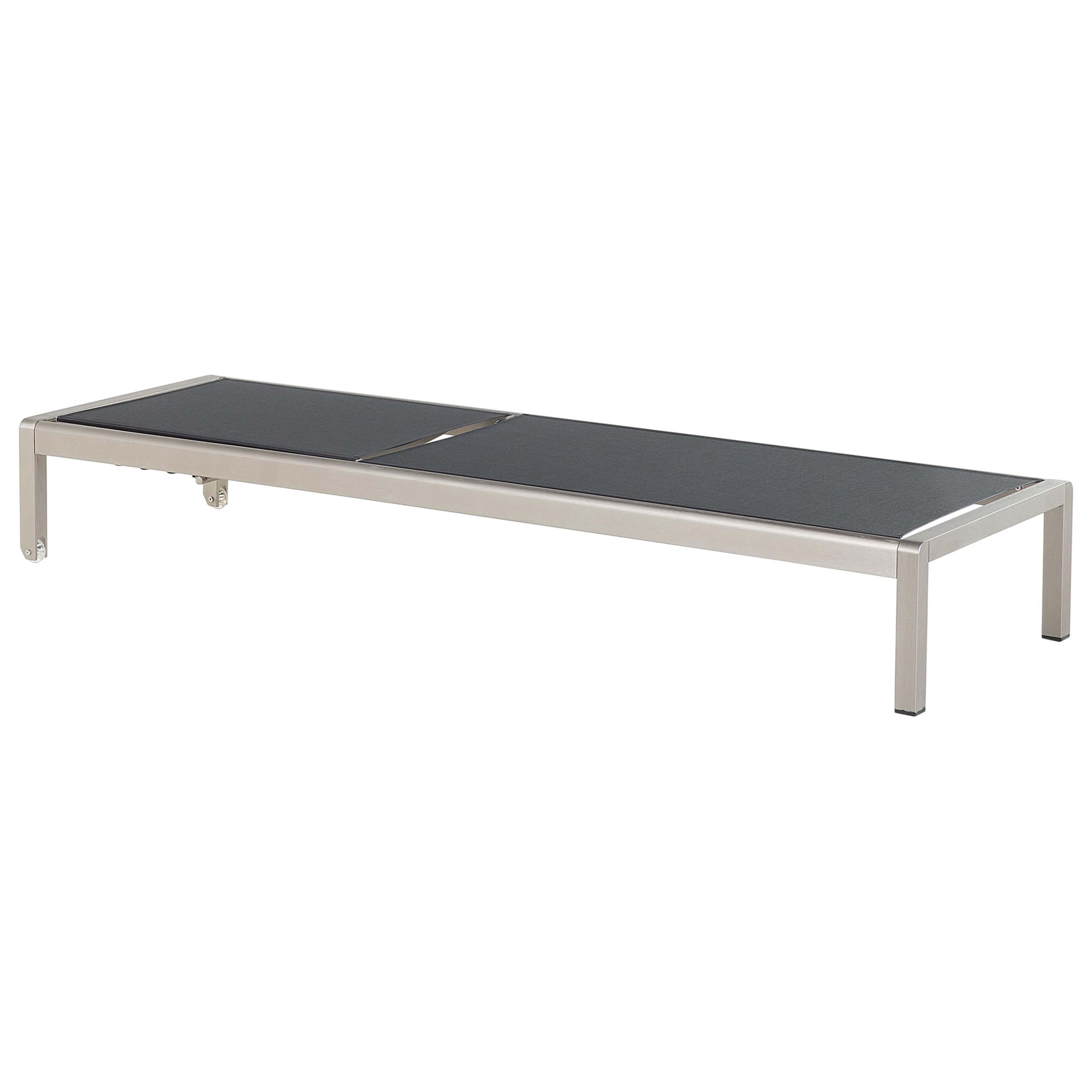 Beliani Sonnenliege Gartenliege verstellbar Rückenlehne Mesh/Aluminium Schwarz Fossato