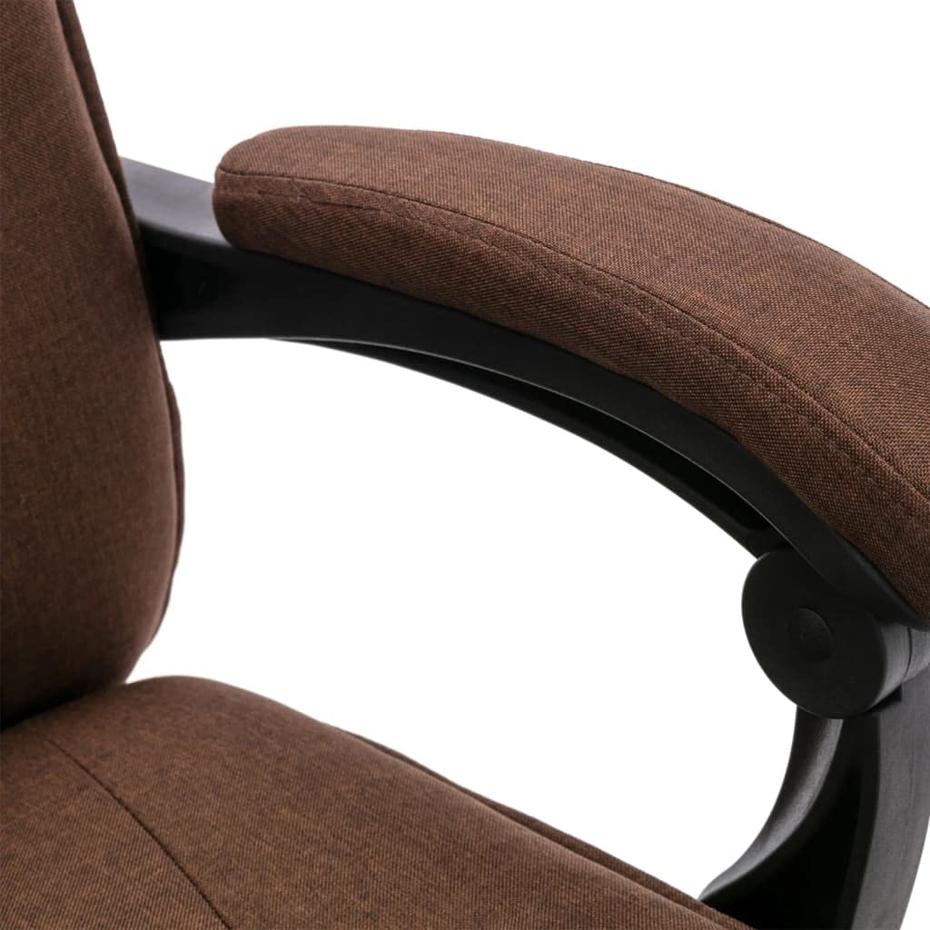 Sedia da ufficio ergonomica con funzione massaggiante, in tessuto marrone, regolabile in altezza, girevole, con ruote, schienale e funzione riscaldante, per home office e studio