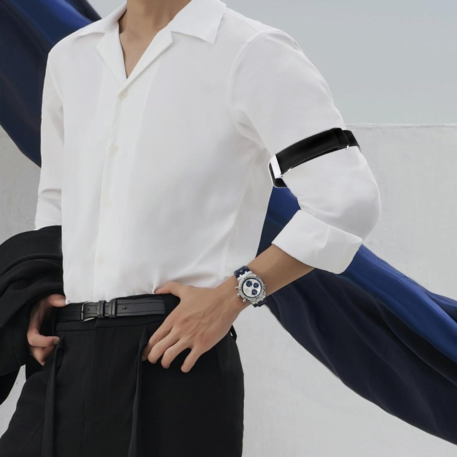 4 Stück Ärmelhalter Herren - Anti Rutsch Hemdgummis Mit Clips