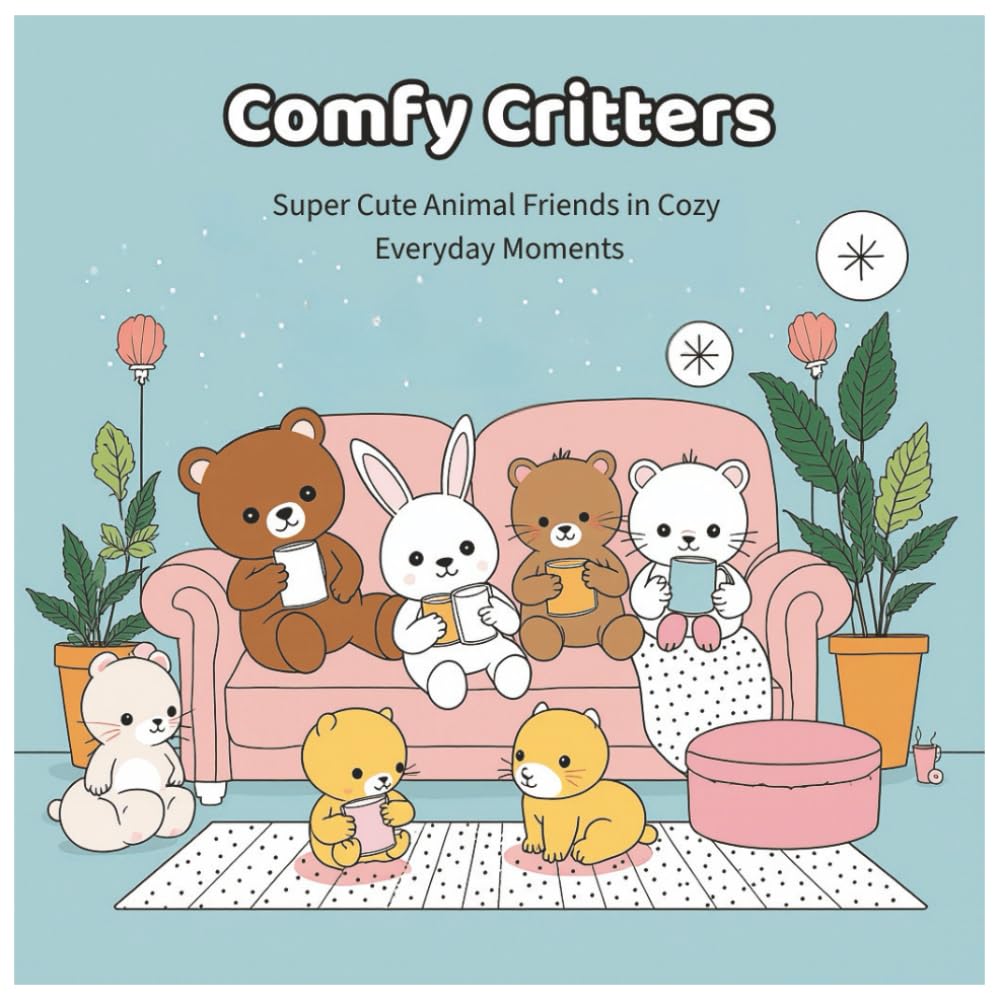 Comfy Critters: Super Cute Animal Friends in Cozy Everyday Moments