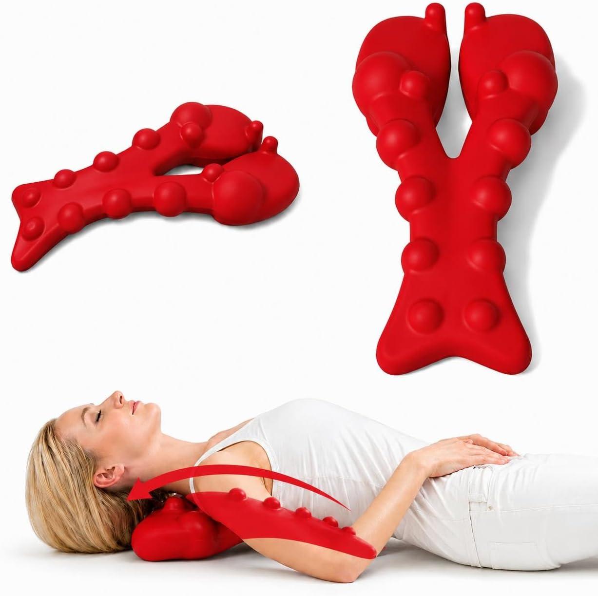 BREEV® Trapezius Massager, Neck, Shoulder & Upper Back Tension Relief Manual Massager – Trigger Point Tool for Trapezius Tightness, Tech Neck & Muscle Knots, Deep Pressure Body-Weight Design