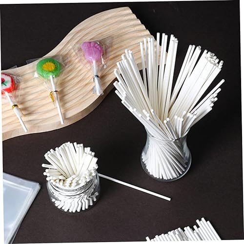 Miniatura 6 de 200 palitos de piruleta para hacer dulces, palitos de papel para golosinas de malvavisco para fiestas, bodas y vacaciones