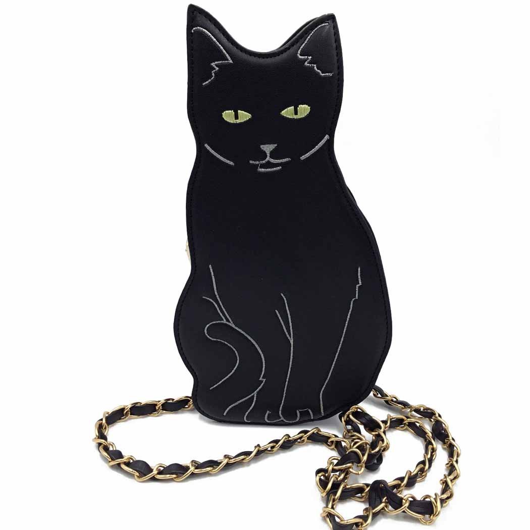 Novelty Handbags Cat Chain Bags Cross Body Shoulder Totes Black