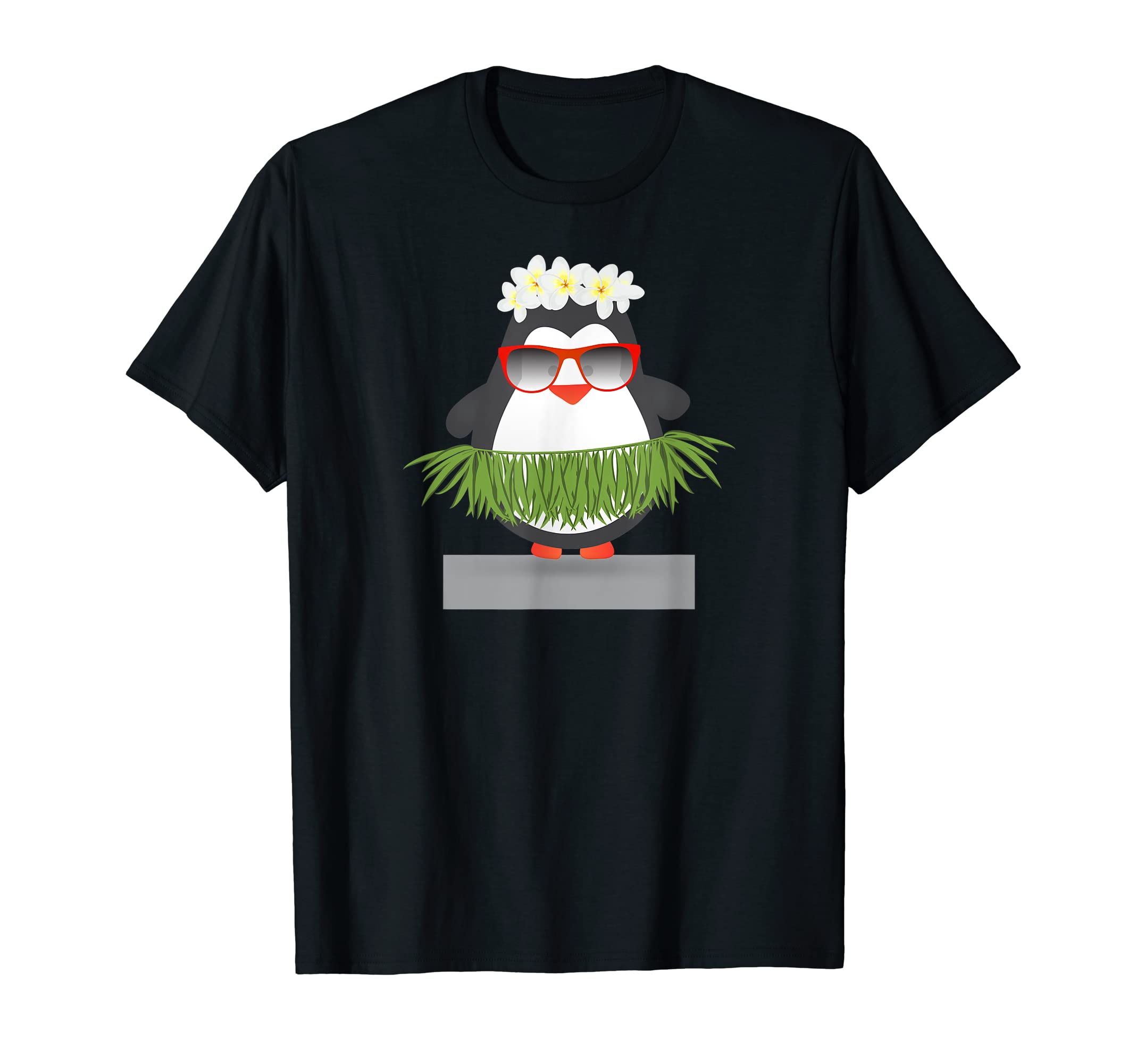 CrazyRock Bird ShirtsHawaiian Hula Penguin with Sunglasses and Lei T-Shirt T-Shirt