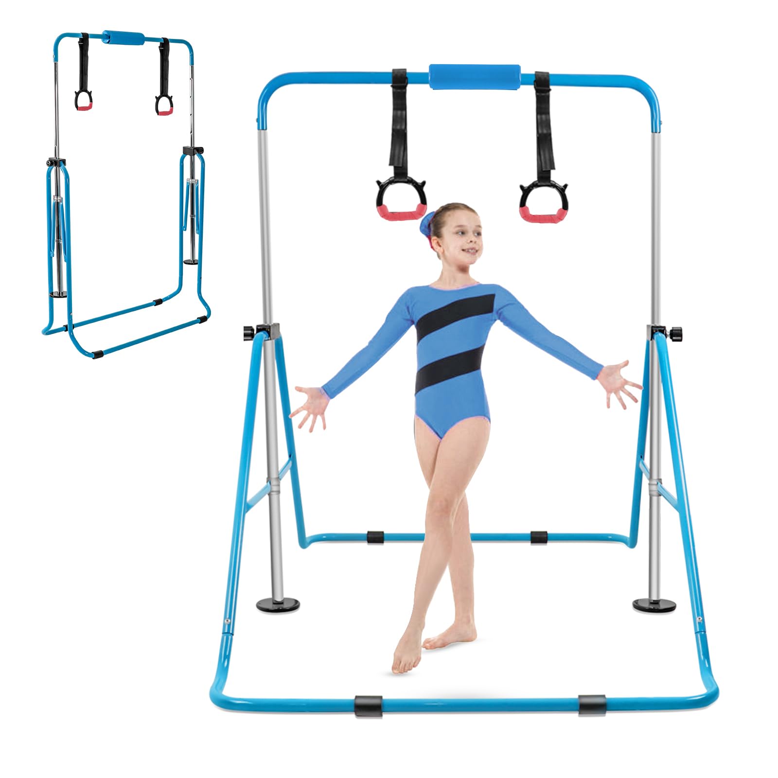 YEEGO DIRECT Expandable Gymnastics Bar, Folding Horizontal Kip Bars Junior Premium Gymnastic Equipment Monkey Climbing Tower Home Training for Kids