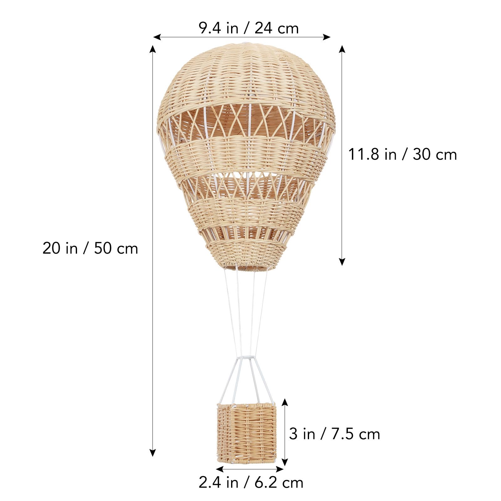 1pieza Rattan-Woven Hot Air Balloon Decor para Home Crafts Photo Prop para Bodas Navidad y Fiesta Infantil