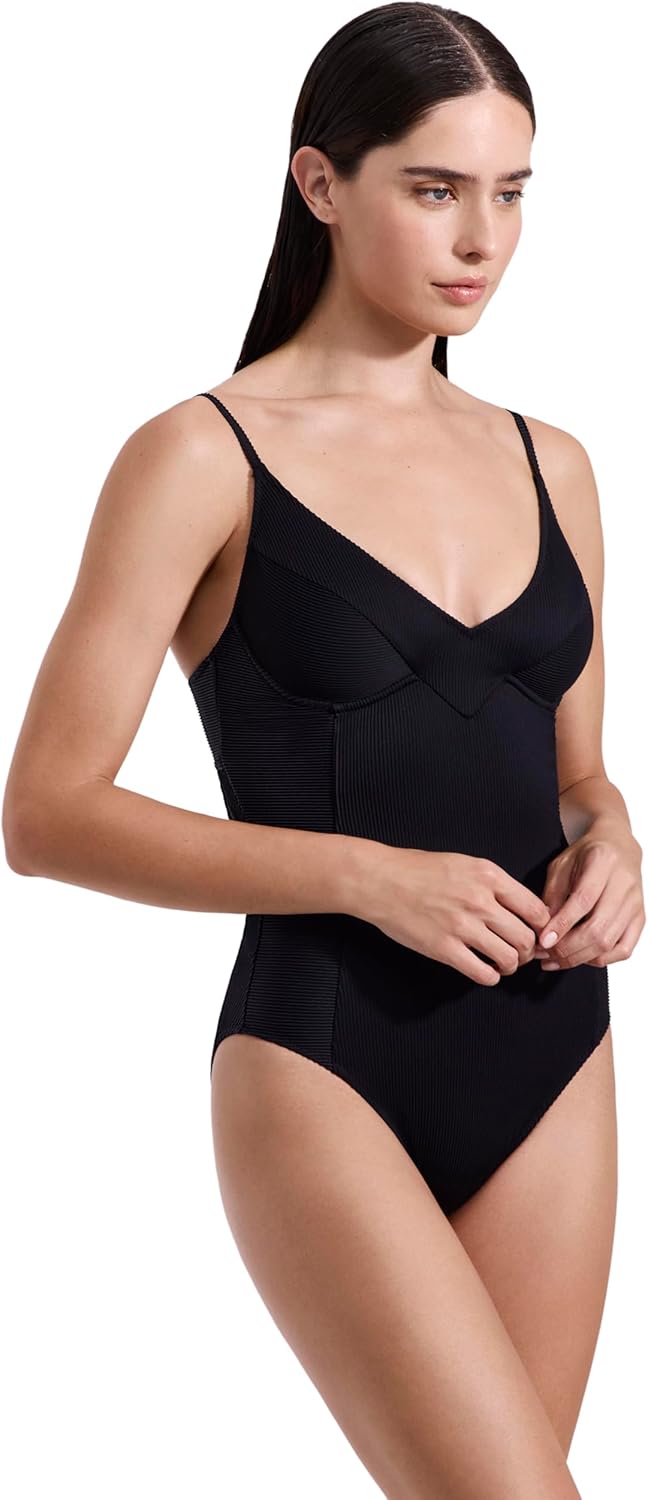 Gottex Luma Emanuelle One Piece-Textured Ribbed Fabric, Adjustable Straps, Back Bikini Hook Closure, Front & Back Lining - Image 2