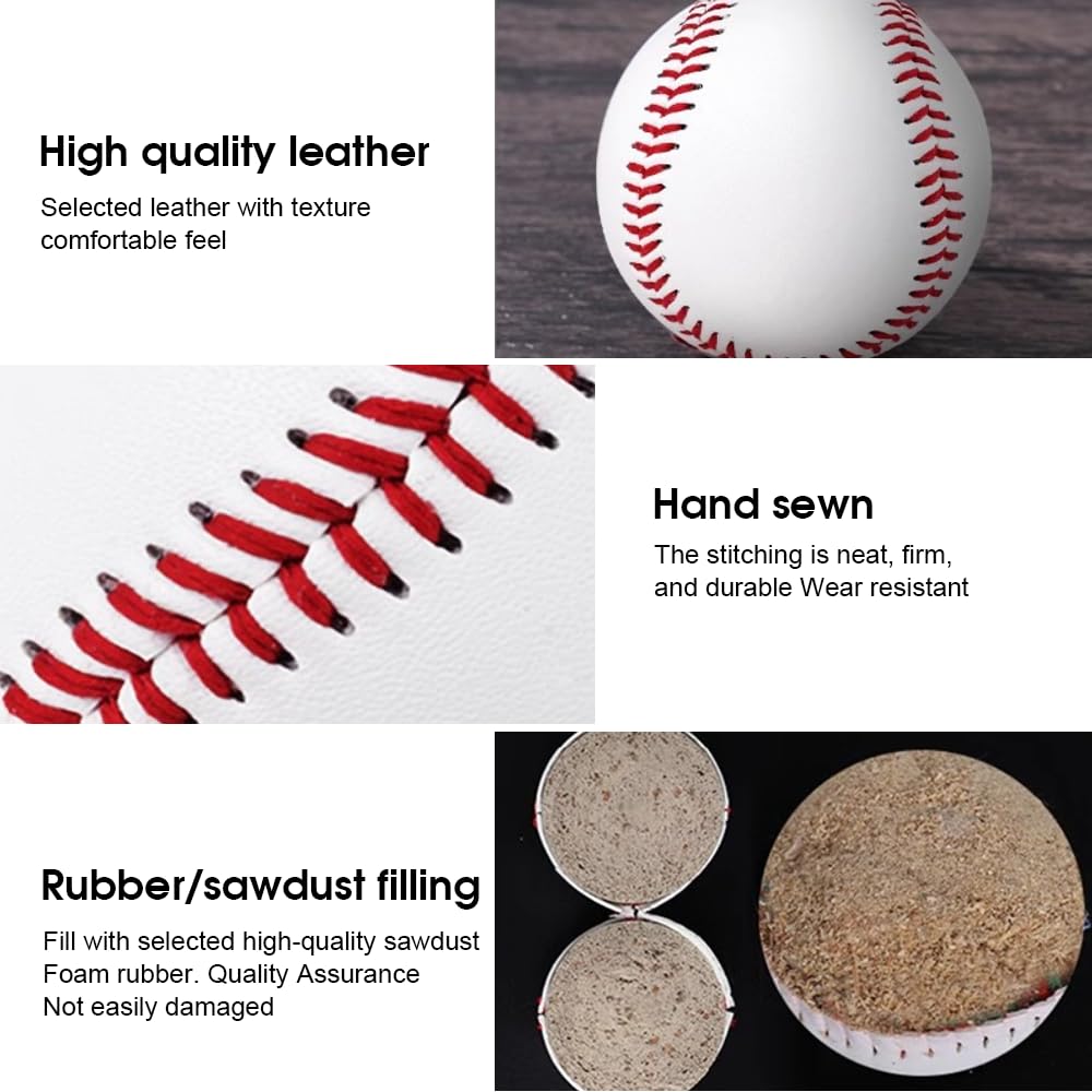 Pelotas De Béisbol 9 Pulgadas PU Cosido a Mano Espuma Suave Softball para Competiciones
