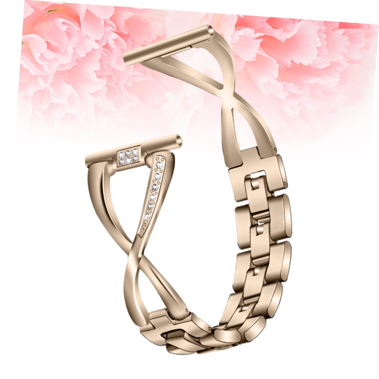 Correa De Pulsera Dorada Correa De Reloj De Incrustaciones De Gemas De Imitación Compatible Relojes Inteligentes Para Diario o Deportivo