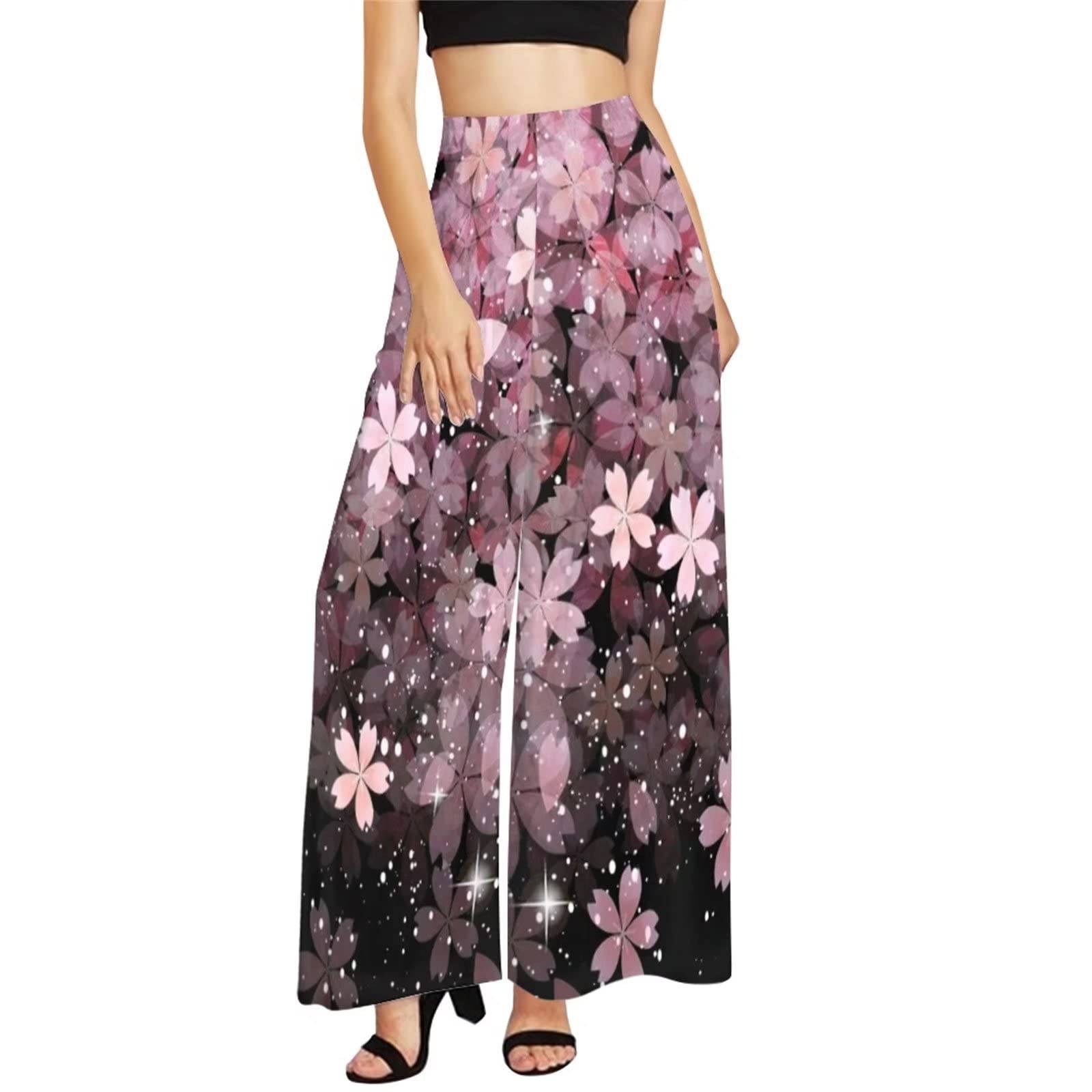 Belidome Wide Leg Pants for Summer Casual Yoga Trouser Ankle Length Lightweight Plus Size XS-4XL