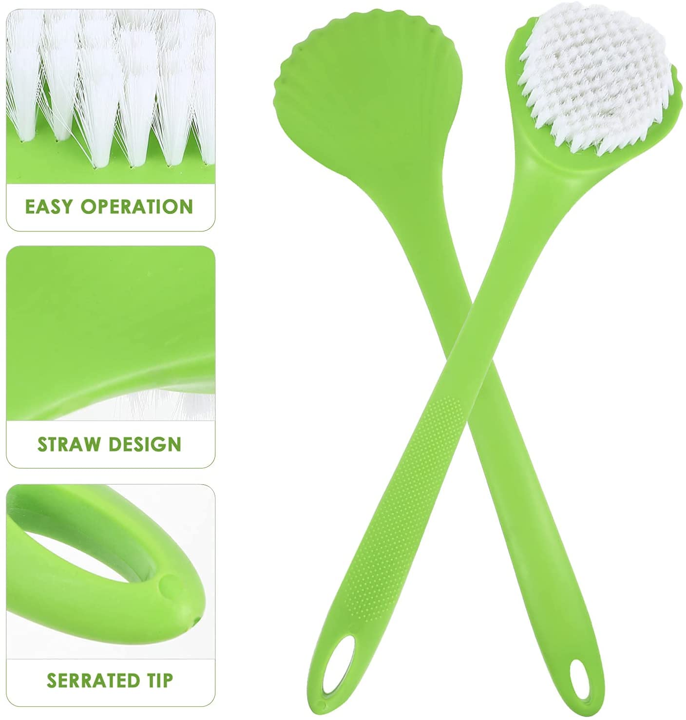 Cepillo Exfoliante, Mango Largo Depurador De Limpieza De Espalda De Baño Depurador De Limpieza De Espalda De Baño Cepillos De Baño Y Cuerpo (Color : Verde) (Verde)