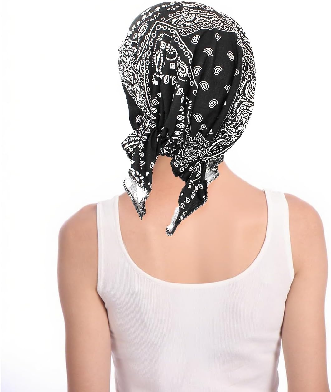 XYIYI 2 Pieces Womens Cashew Chemo Headwear Hat Turban Beanie, Pre-Tied Cancer Head Wrap Bandana for Hair Loss - Image 5