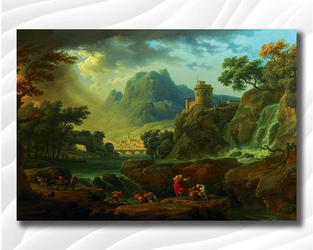 Namaste Home Laminated Paper Poster- A Mountain Landscape With An Approaching Storm - Modern Art - Laminated Paper Poster Painting for Home and Office (Laminated Paper, Size 23X35 Inches, MultiColor)