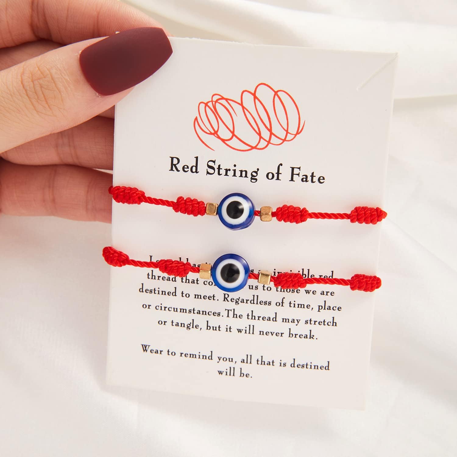 Evil Eye 7 Knot Lucky Bracelets for Women Rakhi for Brother and Bhabhi Adjustable Red String Amulet for Women Men with Gold Bead, Protection Jewelry Hand Bracelet - Image 4