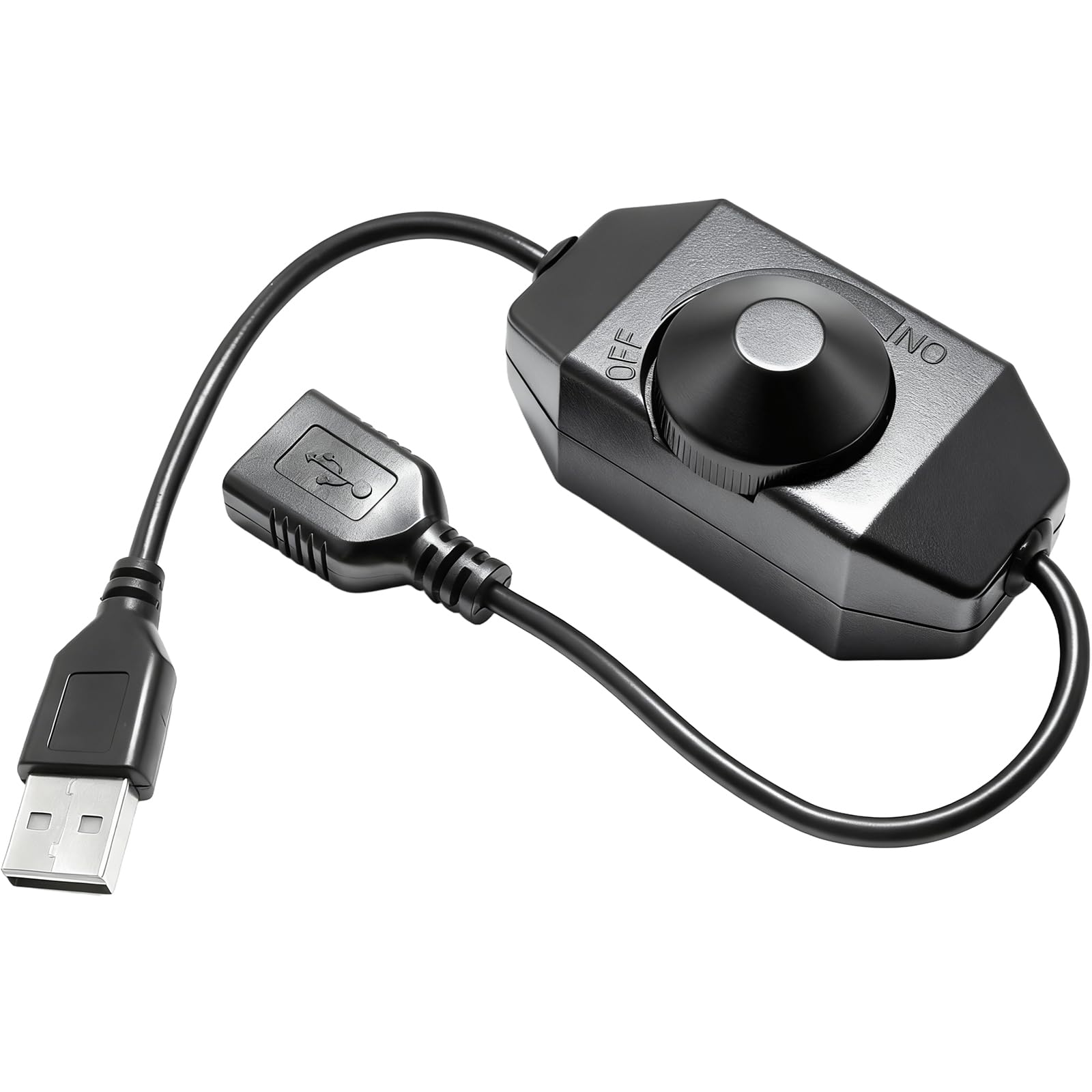 Leloco USB LED Dimmer Schwarz 12V/24V DC Drehung Schwarzmit, Funktion PWM-Dimmer für LED-Streifen, Lichtleisten und Bewegungsmelder (IP20, 3A, 5-26V)