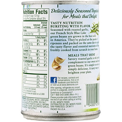 Del Monte, Seasoned French Style Green Beans With Garlic, 14.5Oz Can (Pack Of 6) #TOP3