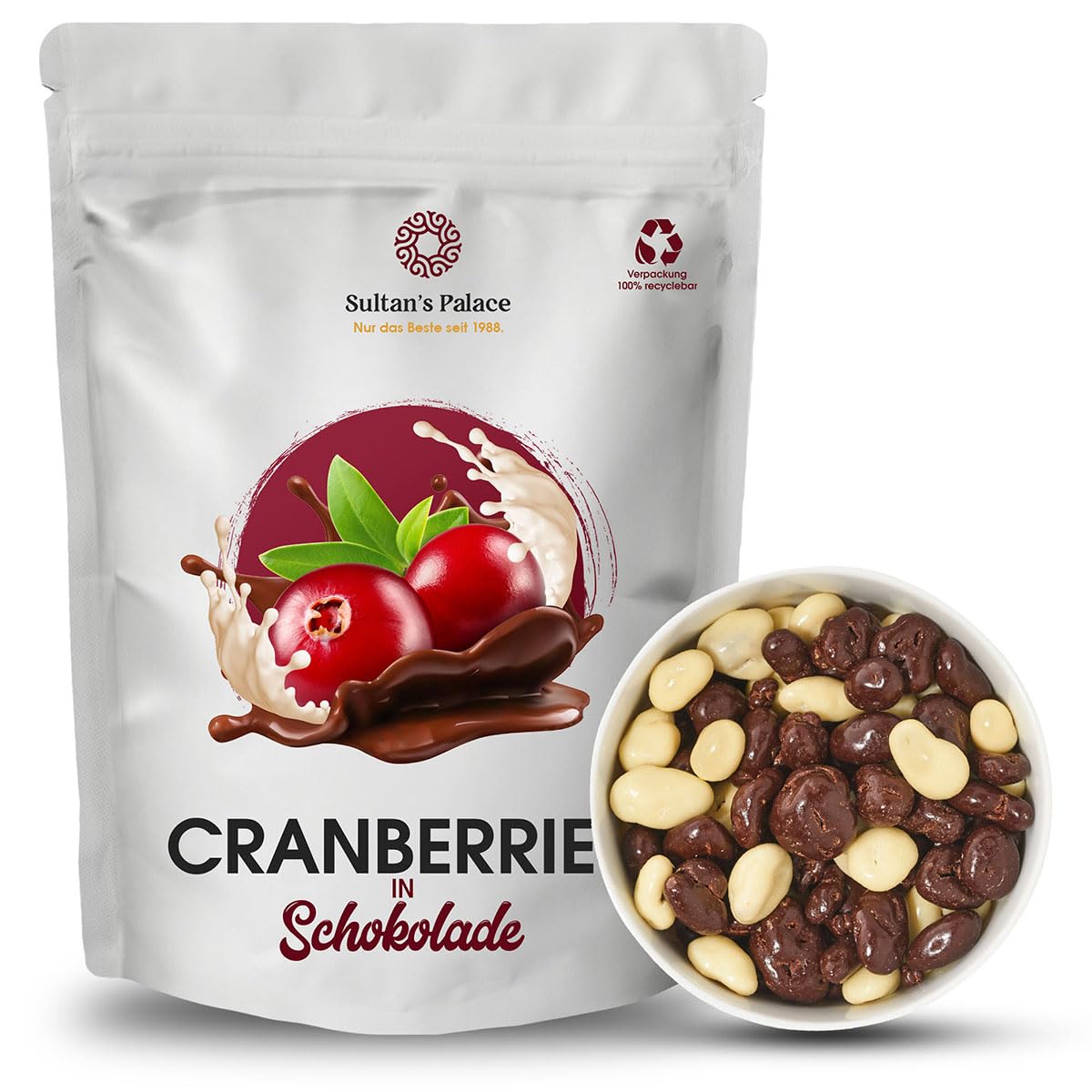 Sultan's Palace Cranberries in Schokolade 1000 g Schokoladenfrüchte