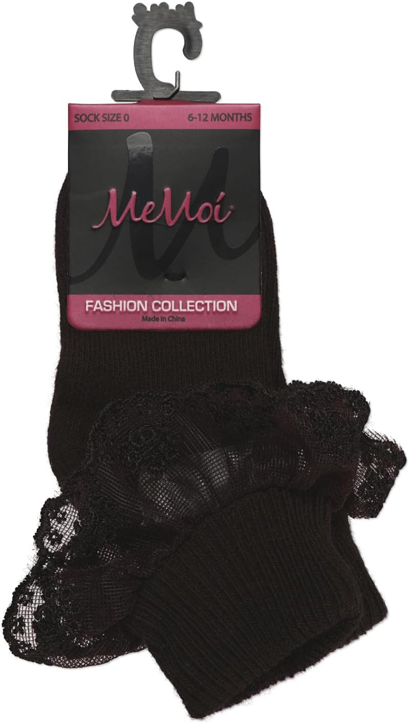 MeMoi Classic Lace Girls Ruffle Anklet Socks