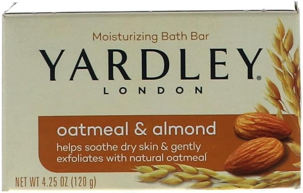 Yardley 7838-4 Yardley London Oatmeal and Almond Naturally Moisturizing Bath Bar, 4.0 oz. (Pack of 4)[Amazon-developed Certification] Compact by Design