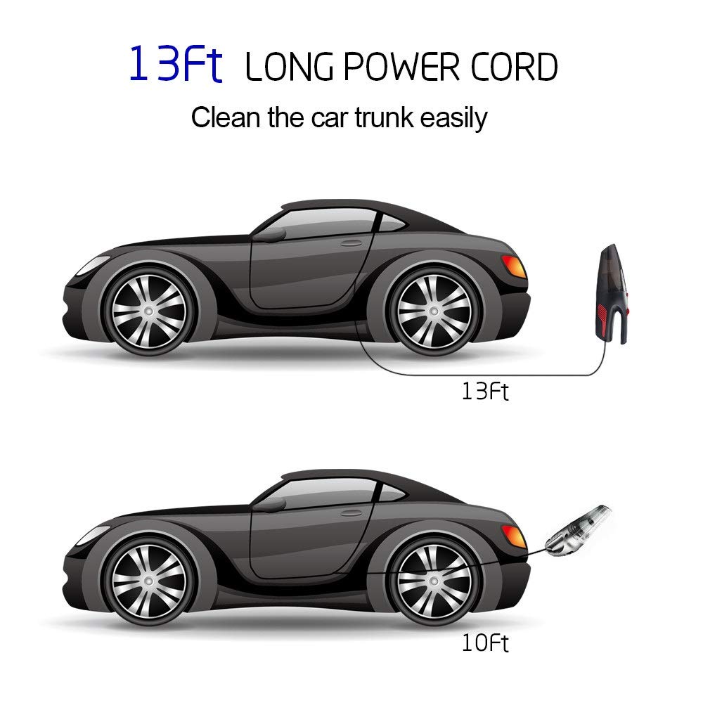 Aspirador de Coche para Coche Aspirador portátil de Mano 12V 120W Mini Aspirador de Coche Auto Aspirador Coche