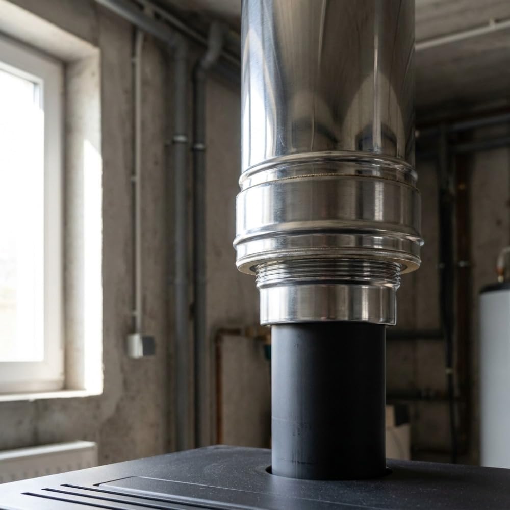 Maka Raccordo Mono-Doppia Parete Canna Fumaria Doppia Parete 50 Inox Ø 200 mm