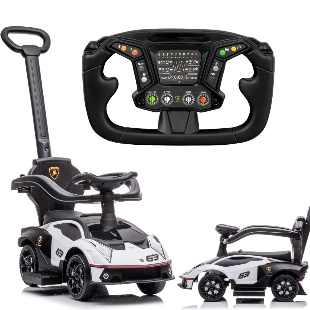 Coche Antideslizante a Partir de 1 año con Barra Deslizante, Coche Infantil, Coche Antideslizante Essenza SCV12, Aauto niños (Blanco)