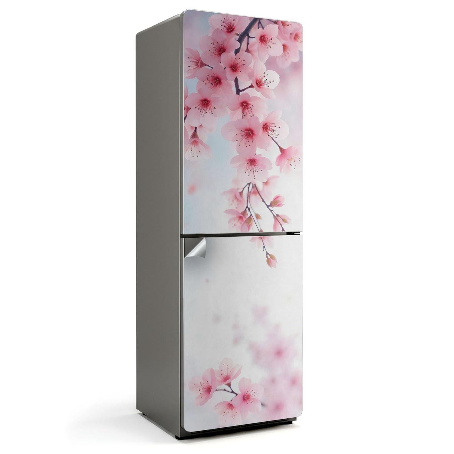 Stickers pour réfrigérateur 60x190 cm décoration cuisine habillage auto-adhésif fleurs