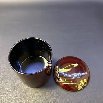 茶道具　塗師　千穂造　井伊大老好　撫子に鵜飼蒔絵　金林寺棗　共箱　V　R6487 茶道具 塗師 千穂造 井伊大老好 撫子に鵜飼蒔絵 金林寺棗 共