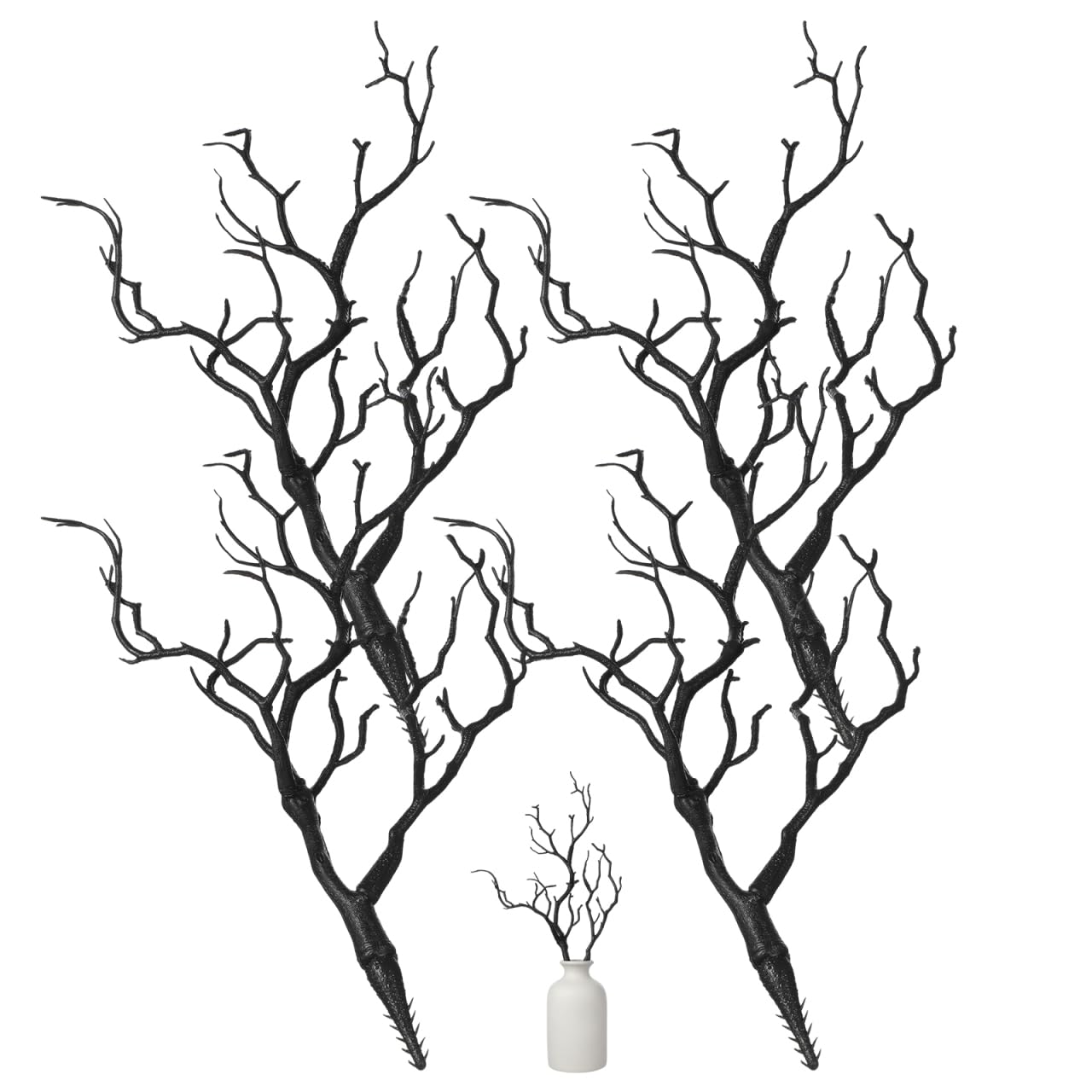 Brindilles décoratives d'Halloween durables Cabilock en plastique noir x4
