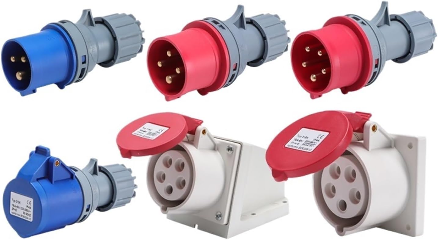 IP44 Waterproof Industrial Plug and Socket Connector 16A/32A 3-core 4-core 5-core Aviation Non-Explosion-Proof Coupler(Five Core 16a Connector)