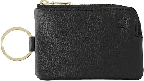 Slip-On OSL-2002-BK Key Pouch, Mini, Black, Genuine Leather, Key Case, Accessory Case
