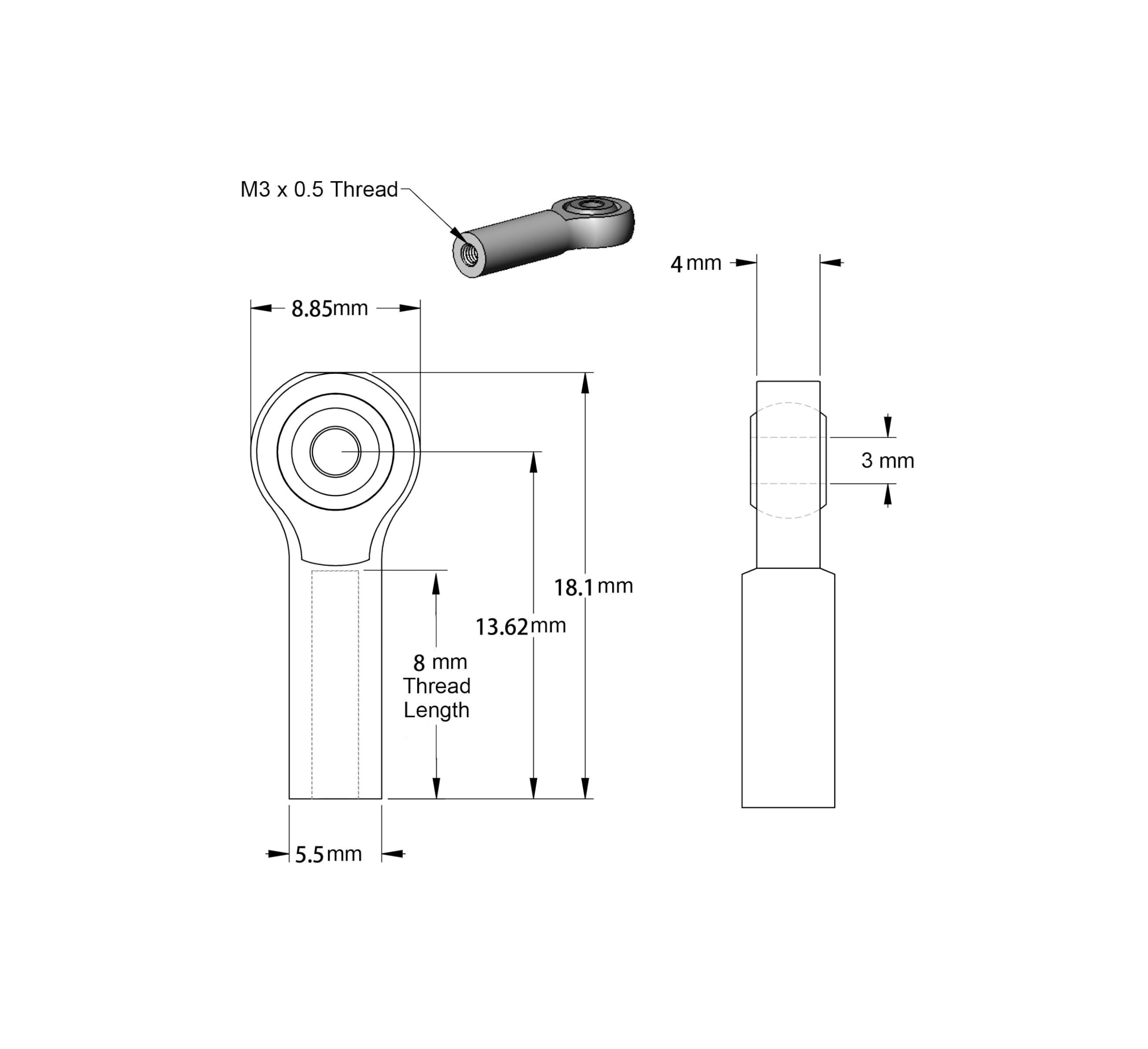 [20Pcs] M3 Ball Joint Rod End Head Link Aluminum Alloy Anodized Housing for 1/10 RC Car Tamiya HSP traxxas Axial SCX10 Redcat Truck Buggy Crawler, Color Blue