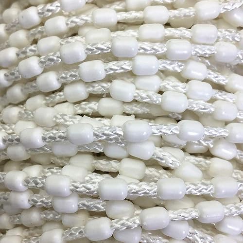 Miniatura 2 de FQTANJU Cordón de cadena con cuentas enrollables y romanas de 10 yardas, reparación de cadenas enrollables de plástico marfil,Cuerda de cuentas