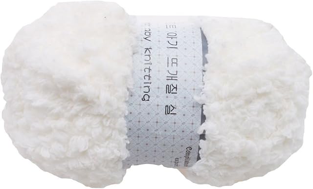 EJY 9 Colors Roll Soft Comfortable Long Baby Wool Yarn for Hand Knitting Scarf Hat Sweater (White)