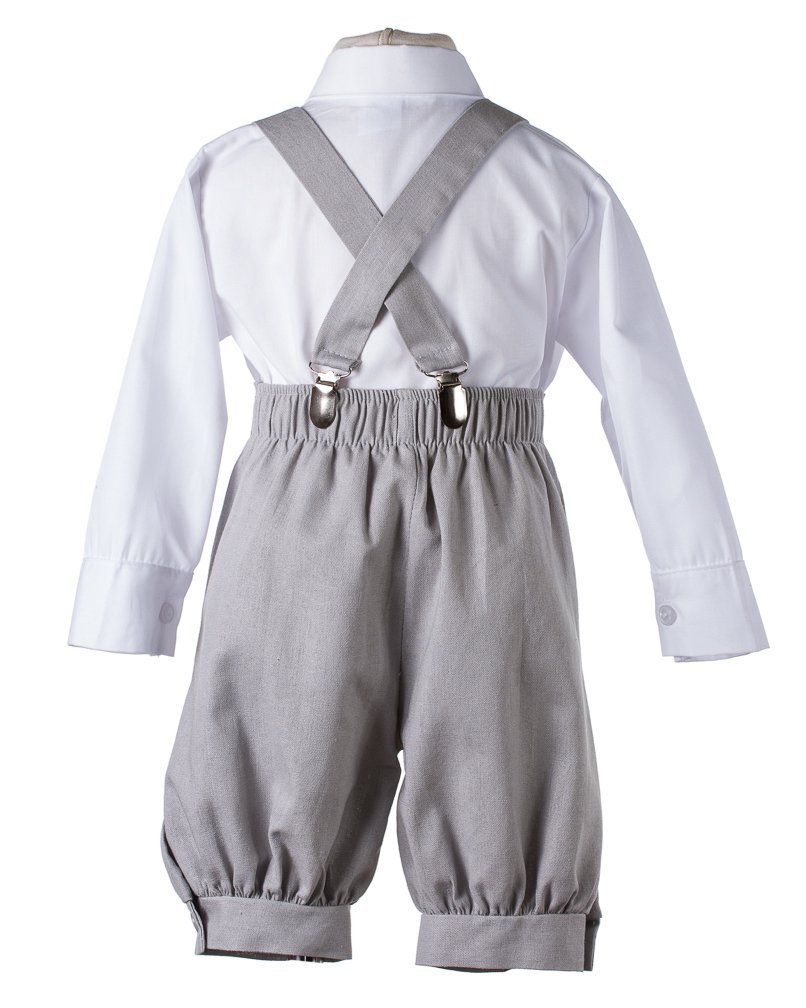 iGirlDress Little Boys' Suspender Knickers with hat 3-6mos Light Grey