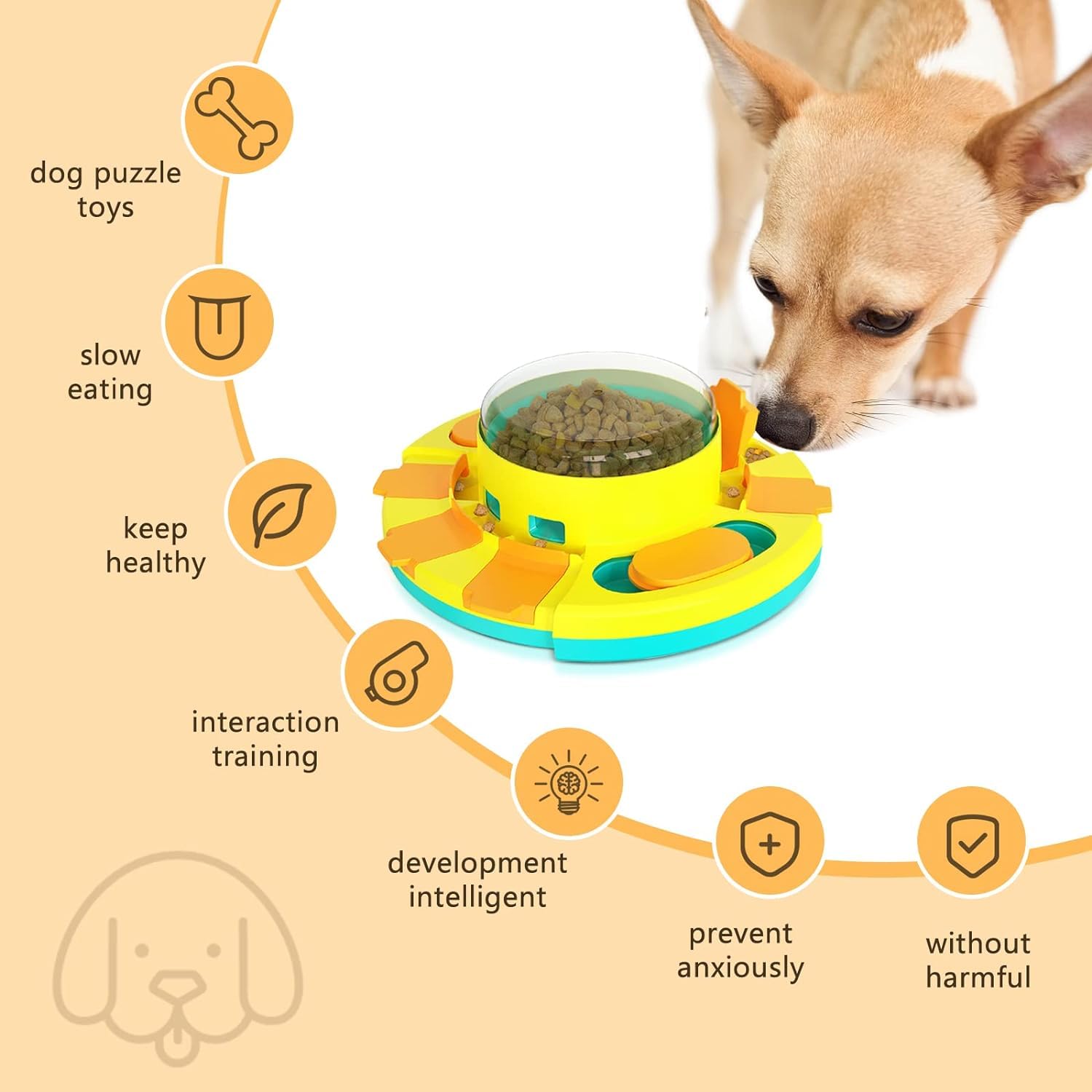 Hund Puzzle Spielzeug, Interaktives Hundespielzeug, Gehirn Trainingshilfefür Hunde, Leckerli-Spender für Training Lustiges Füttern, IQ Spiele & geistige Bereicherung