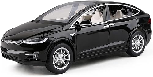 Miniatura 8 de JIAYEMODEL 1:24 Modelo de coche fundido a presión para Tesla Model X, completo con luces y simulación de sonido. Este mini vehículo decorativo de