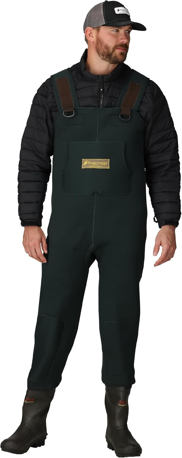 FROGG TOGGS Men's Amphib Neoprene Waterproof Fishing Bootfoot Chest Wader for Fishing, Cleated, 12