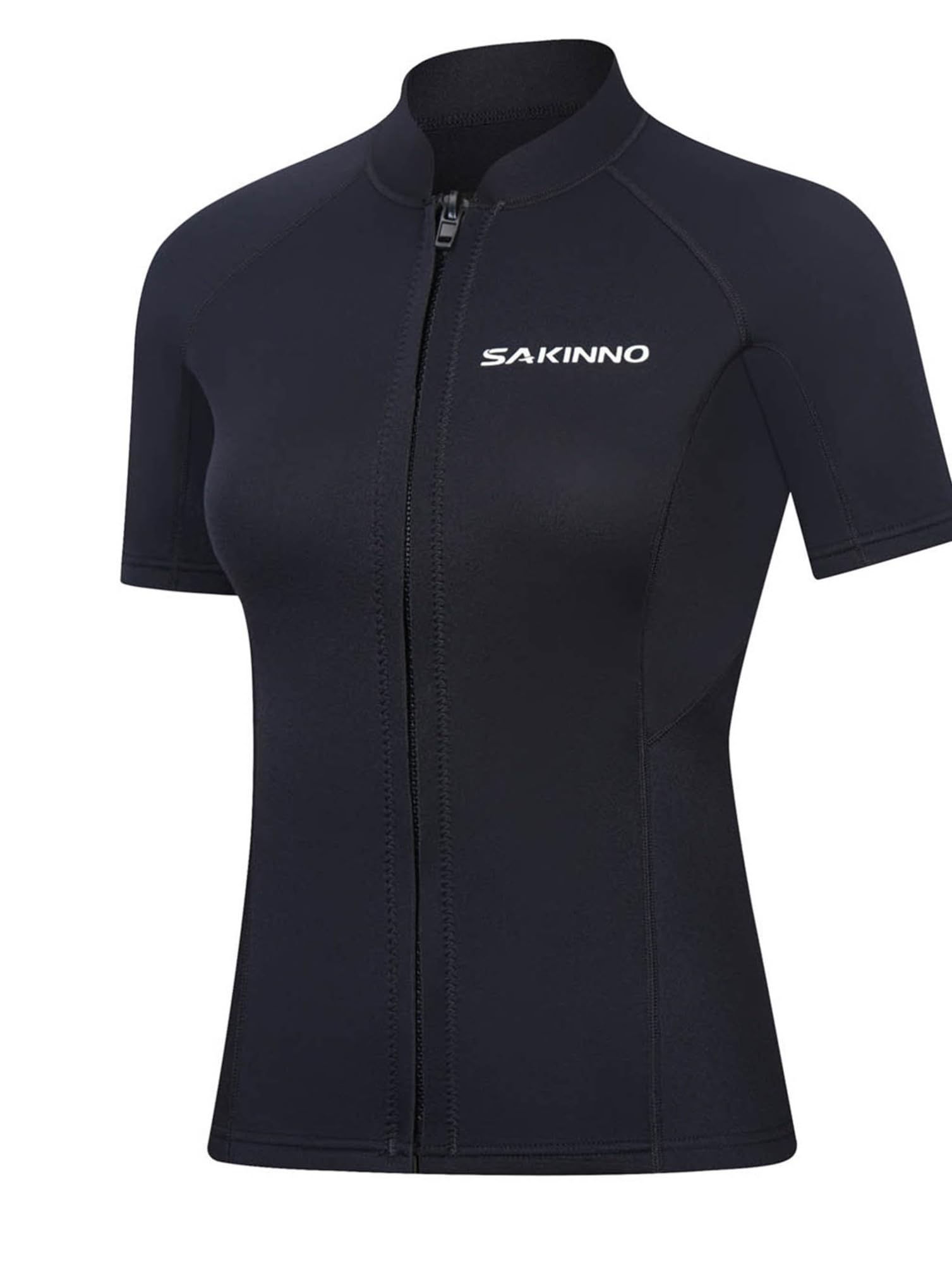 inhzoy Muta da Donna a Maniche Corte Giacca in Neoprene 2 mm Rashguard Maglietta Maniche Corte Rash Guard Protezione Solare Muta Top per Immersione Snorkeling Nuoto Surf