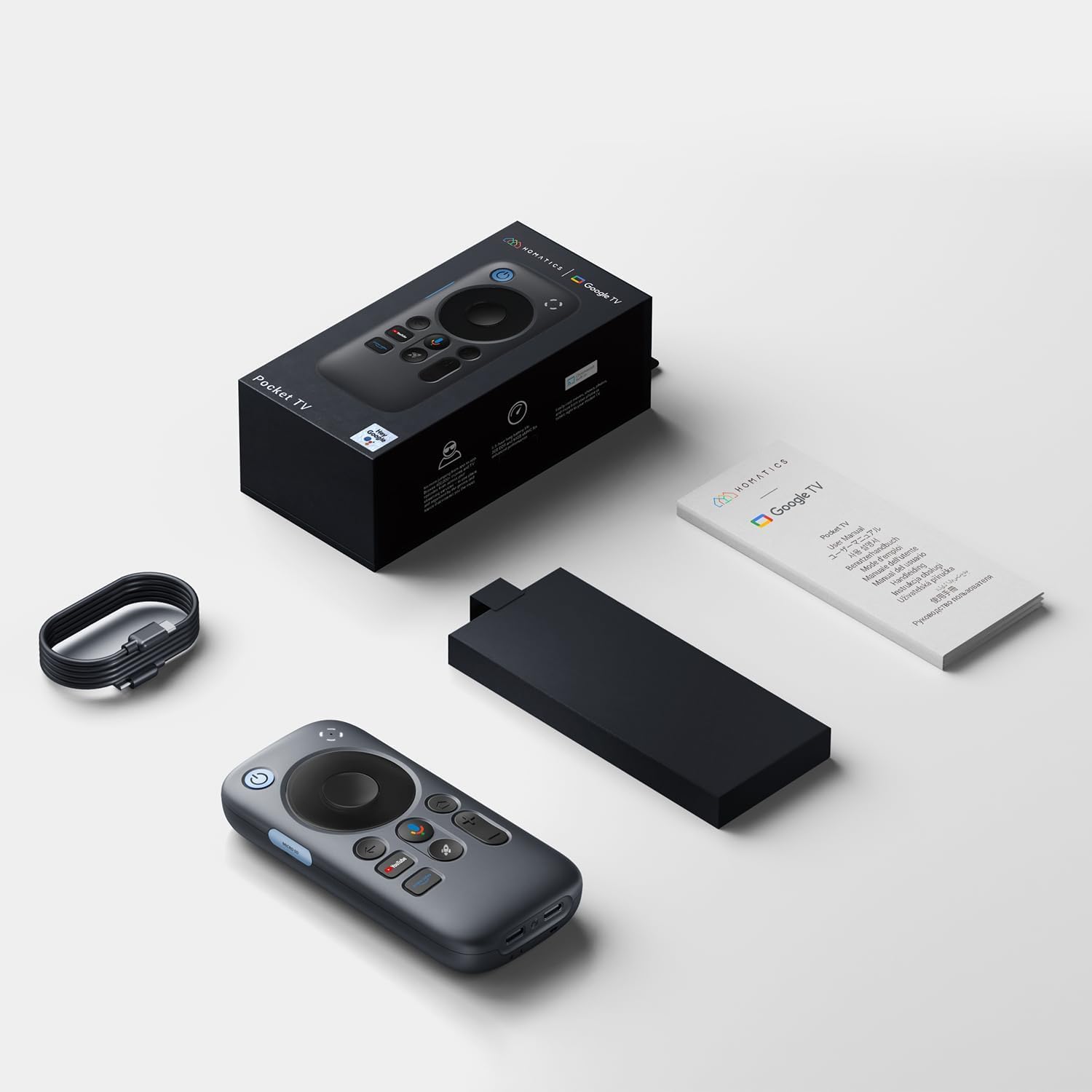 RayNeo Pocket TV – Dispositivo GTV Portátil Certificado (No para Netflix), Compatible con Gafas AR/XR Air 3s/Air 2s/Air 2, Smart TV Portátil con Wi-Fi y Múltiples Series de TV/Películas