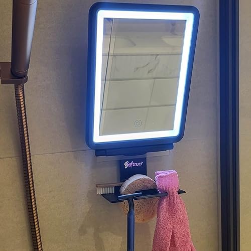 Miniatura 6 de Espejo de tocador con luces | Espejo de ducha sin niebla | Espejo de afeitar ligero de 3 luces con una escobilla de goma | Espejo de pared LED a