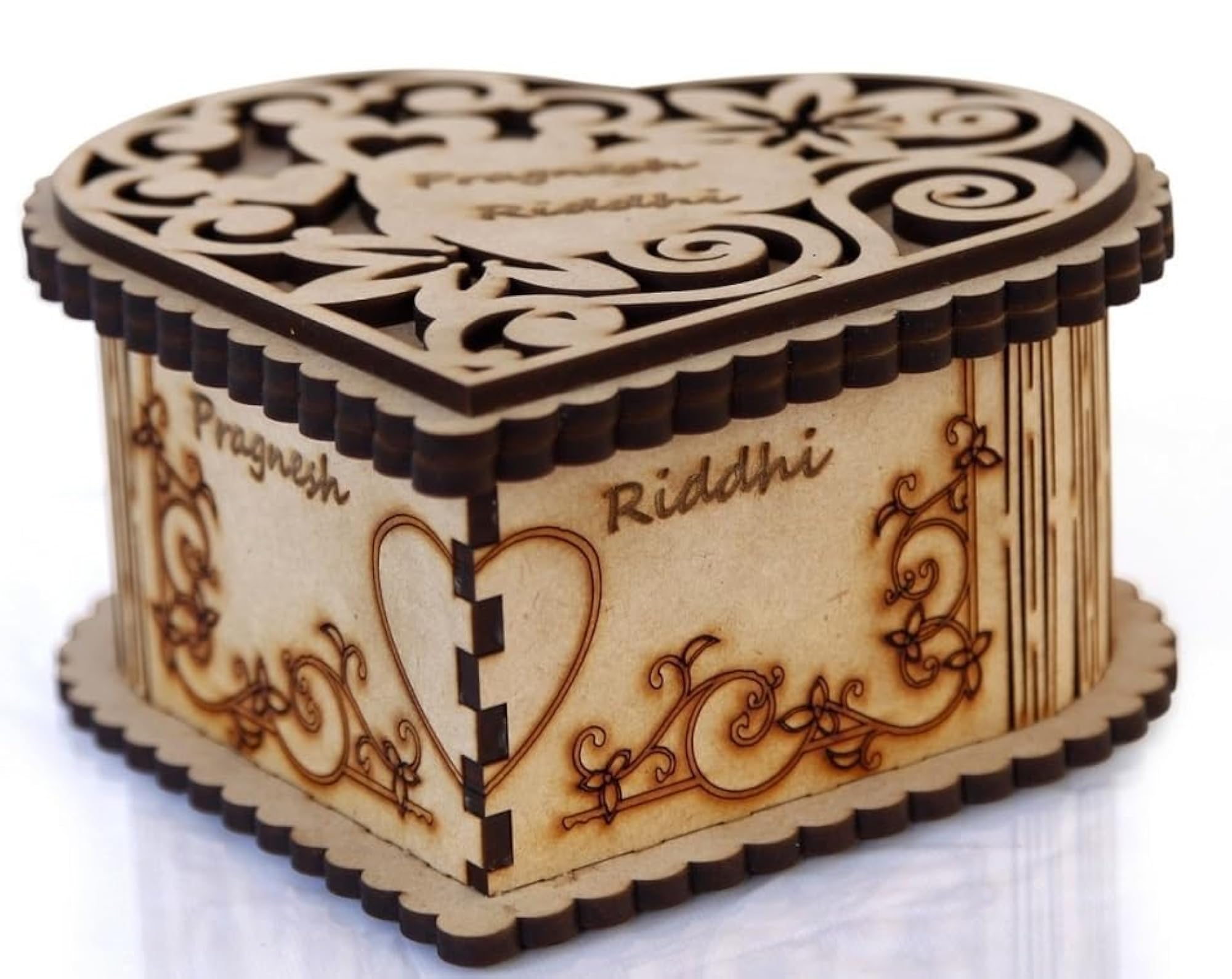 Premium MDF Wooden Ring Box with Soft Velvet Insert