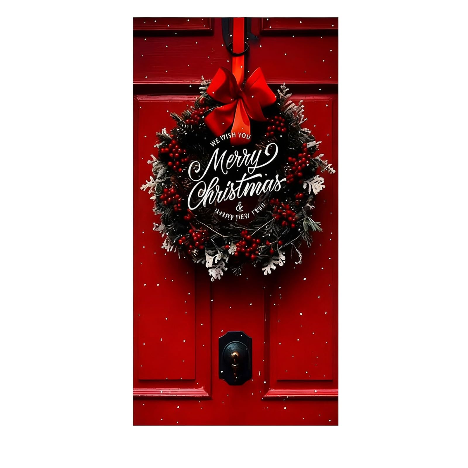 Christmas Door Cover Wreath Door Banners Festive Party Decoration Door Hanging Door Cover Decoration, #04