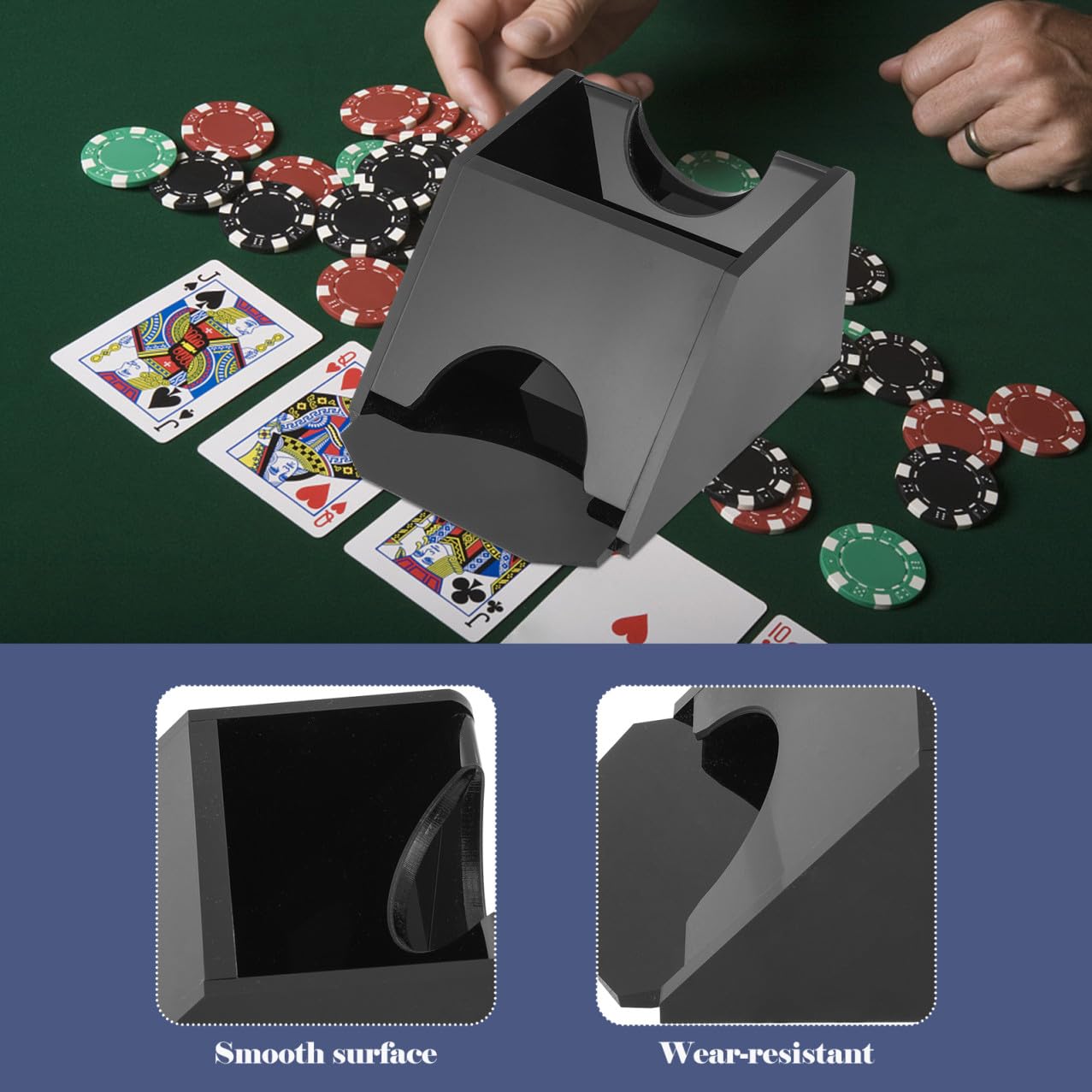 SOIMISS Mazziere in Acrilico per Carte da Gioco Scarpa da Gioco Pratica e Resistente Fornitura di Scarpe per Casa Facile da Pulire e Riutilizzare