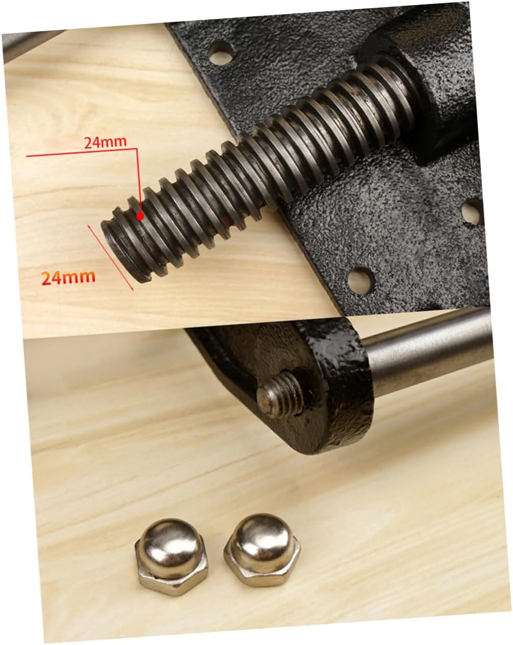 Woodworking Table Clamp 7-inch Light Bench Clamp with Dual Connecting Rods Woodworking Table Guide Rod and Household Workholding