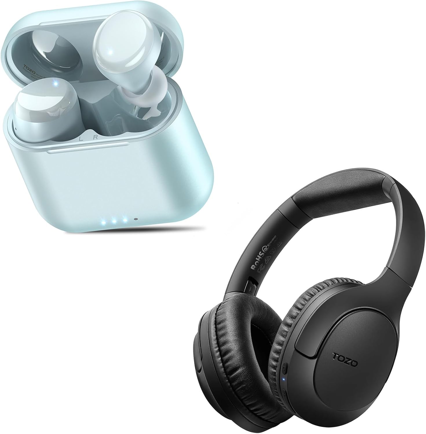 TOZO T6 Wireless Earbuds, IPX8 Waterproof Ear Buds HA1 Bluetooth 5.4 Over Ear Headphones