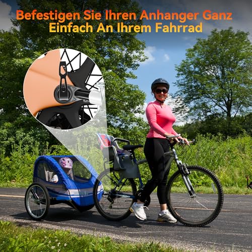 NICEDACK Fahrradanhänger Kupplung, Fahrrad Anhängerkupplung,Hundeanhänger Adapter für Fahrrad,Fahrradanhänger-Adapter,Kinderanhänger Fahrradkupplungen (Kohlenstoffstahl-Schwarz)